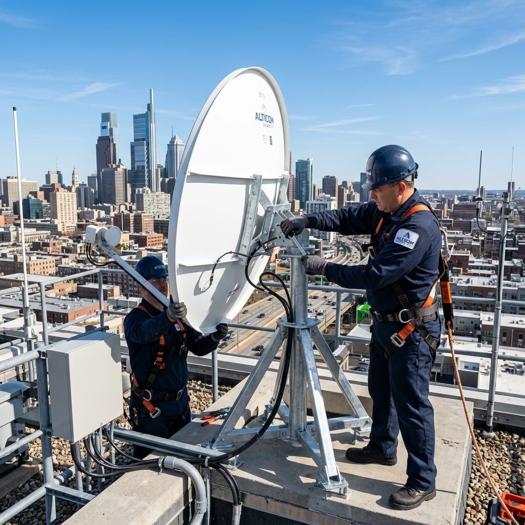 Commercial Satellite Dish Installation